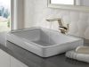 DELTA Pivotal Single Handle Mid-Height Vessel Bathroom Faucet — Lumicoat® Polished Nickel
