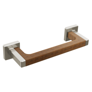 BRIZO Frank Lloyd Wright Drawer Pull — Luxe Nickel / Teak Wood