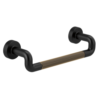 BRIZO Litze Drawer Pull With Knurling — Matte Black/Luxe Gold