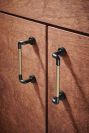 BRIZO Litze Drawer Pull With Knurling — Matte Black/Luxe Gold