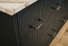BRIZO Litze Drawer Pull With Knurling — MATTE BLACK/LUXE STEEL