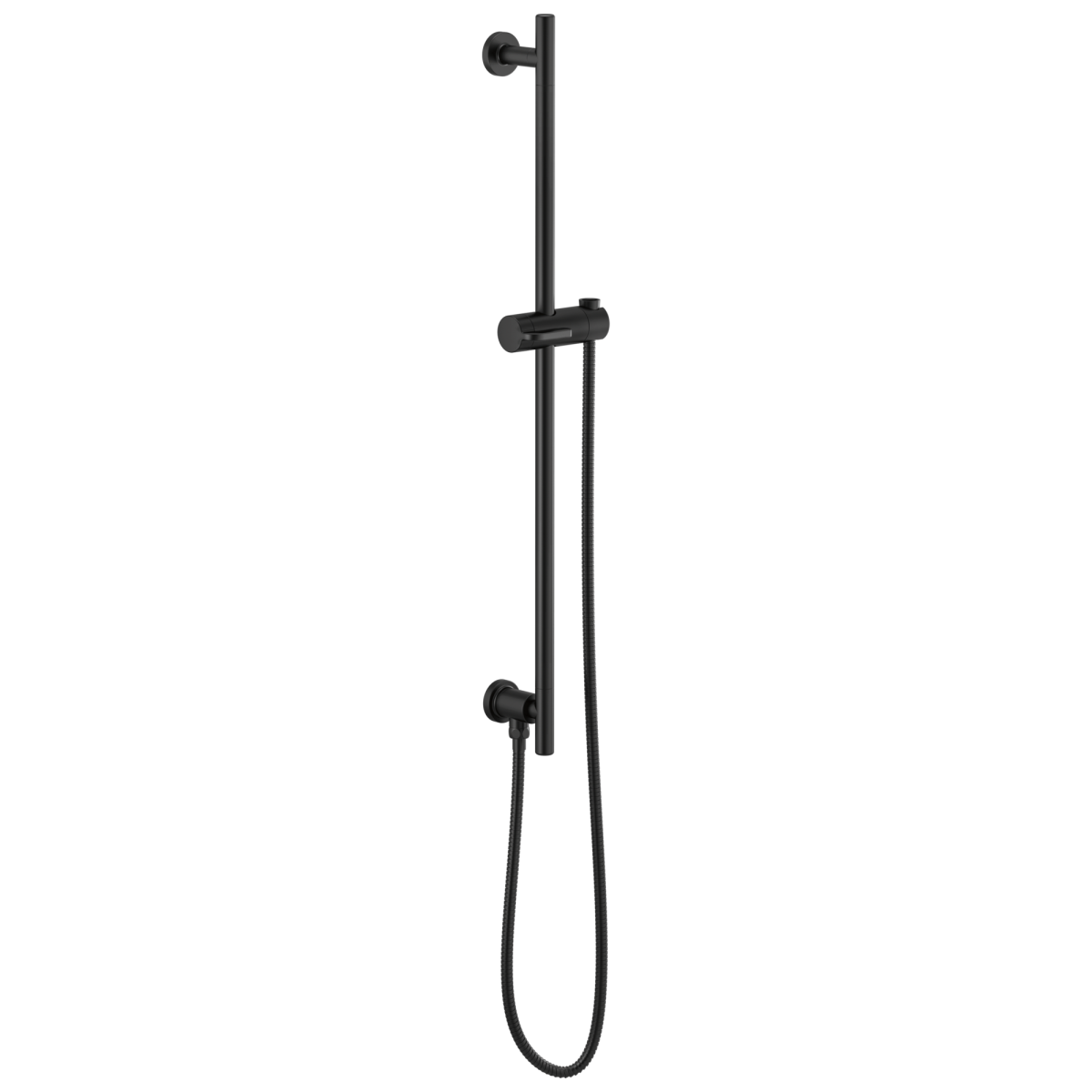 BRIZO Essential Shower Linear Round Slide Bar With Hose — Matte Black