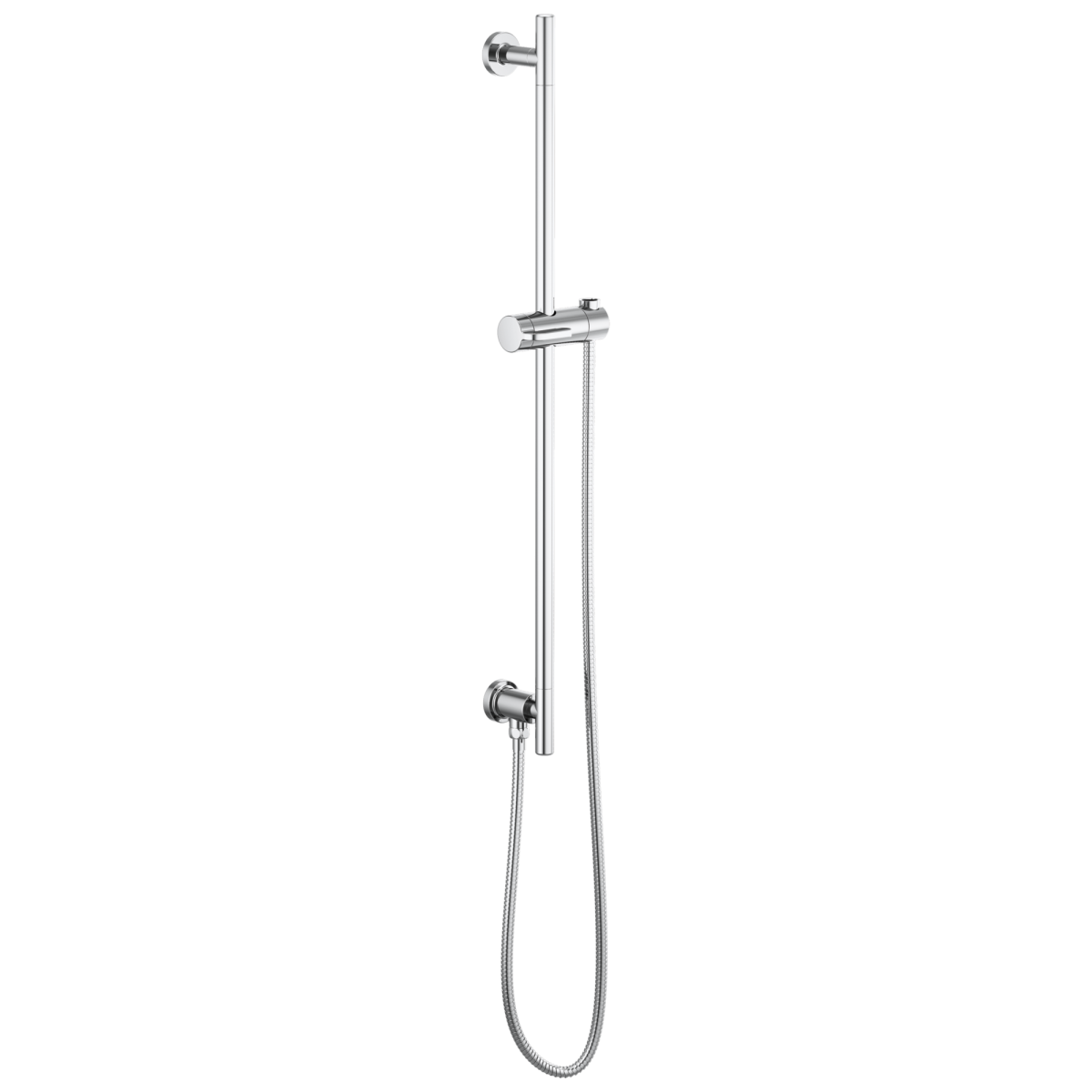 BRIZO Essential Shower Linear Round Slide Bar With Hose — Chrome