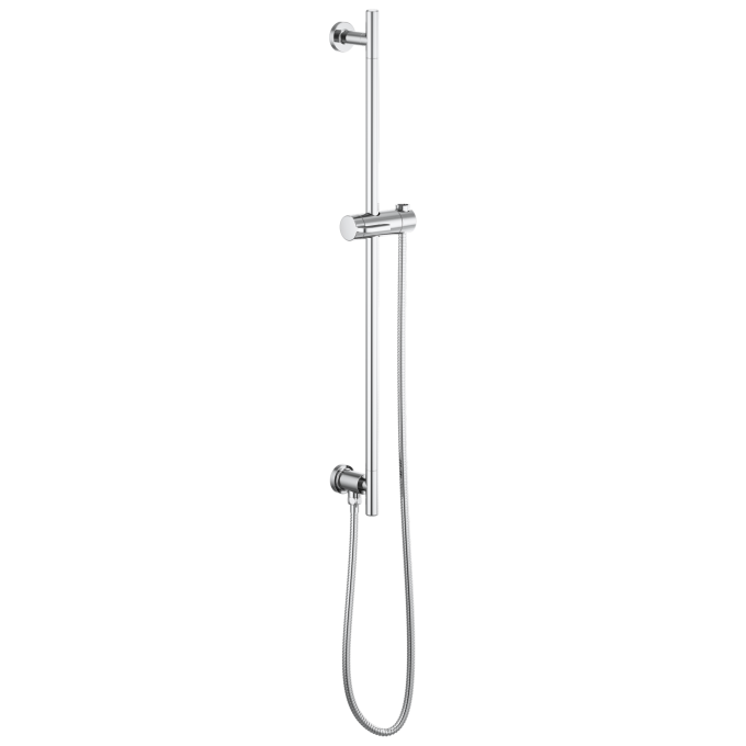 BRIZO Essential Shower Linear Round Slide Bar With Hose — Chrome