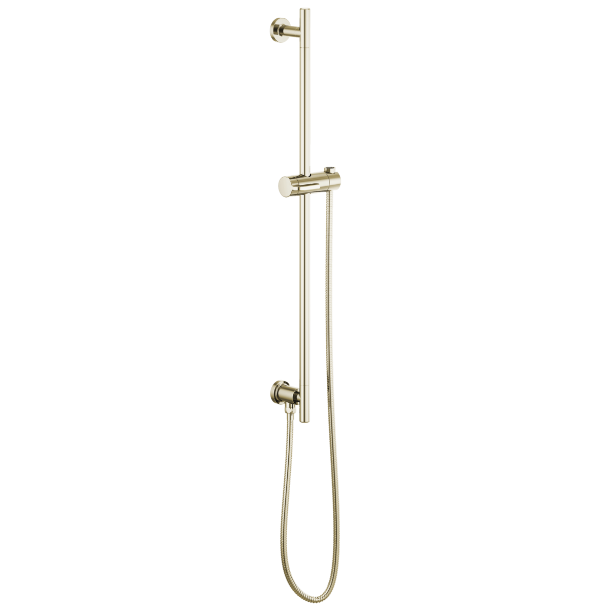 BRIZO Essential Shower Linear Round Slide Bar With Hose — Polished Nickel