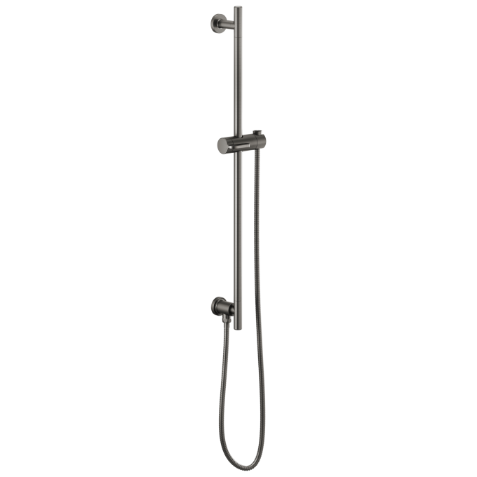 BRIZO Essential Shower Linear Round Slide Bar With Hose — Luxe Steel