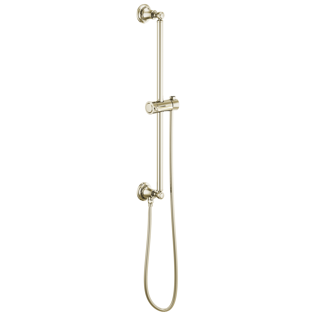 BRIZO Essential Shower Classic Round Slide Bar With Hose — Polished Nickel