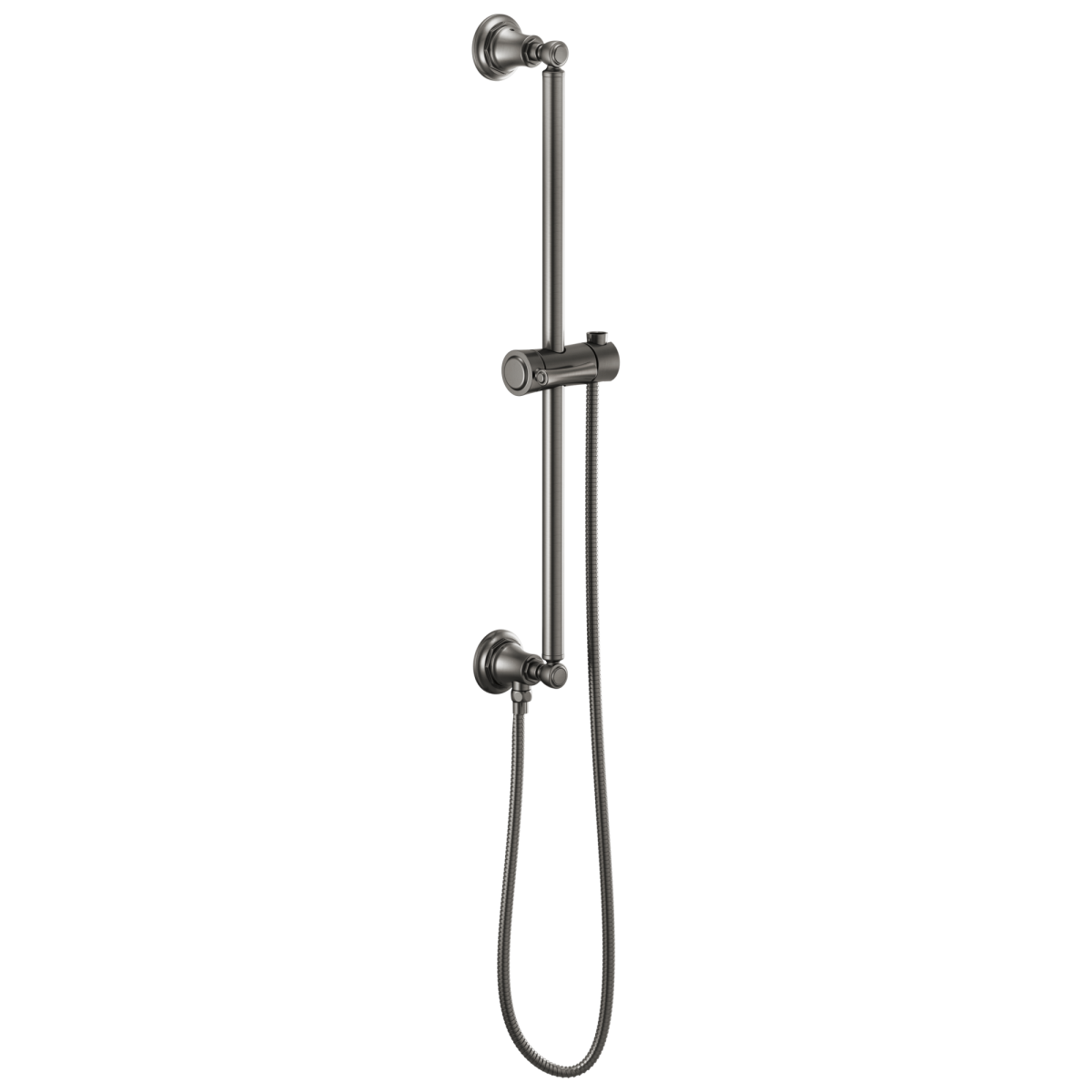 BRIZO Essential Shower Classic Round Slide Bar With Hose — Luxe Steel