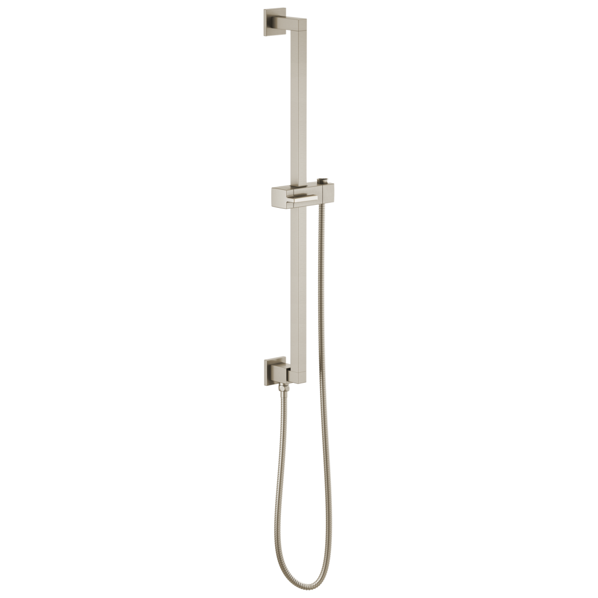 BRIZO Essential Shower Linear Square Slide Bar With Hose — Luxe Nickel