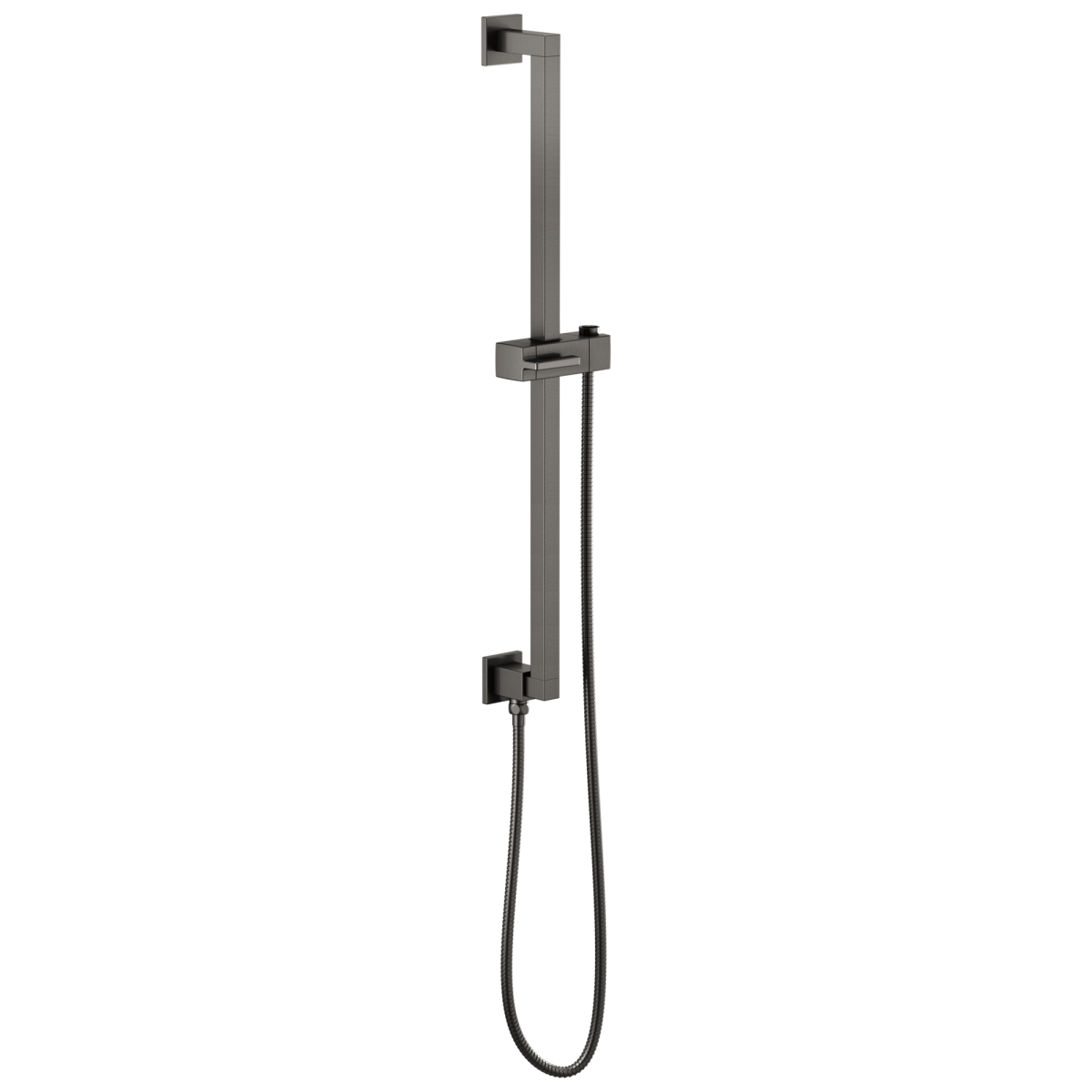 BRIZO Essential Shower Linear Square Slide Bar With Hose — Luxe Steel