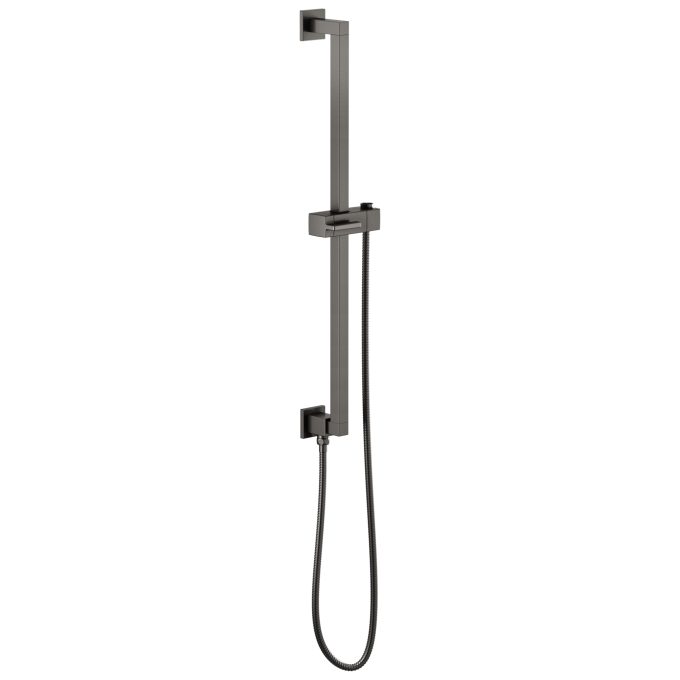 BRIZO Essential Shower Linear Square Slide Bar With Hose — Luxe Steel
