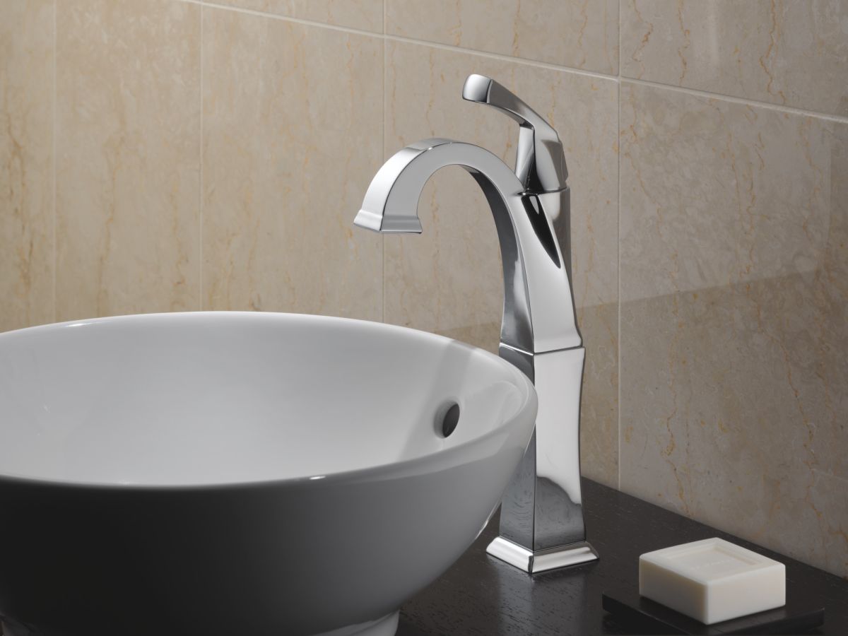 DELTA Dryden Single Handle Vessel Bathroom Faucet — Chrome