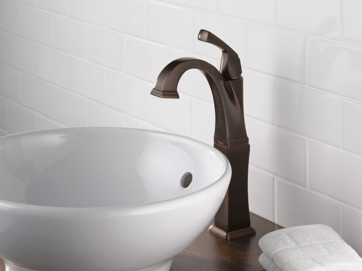 DELTA Dryden Single Handle Vessel Bathroom Faucet — Venetian Bronze