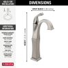 DELTA Dryden Single Handle Vessel Bathroom Faucet — Stainless
