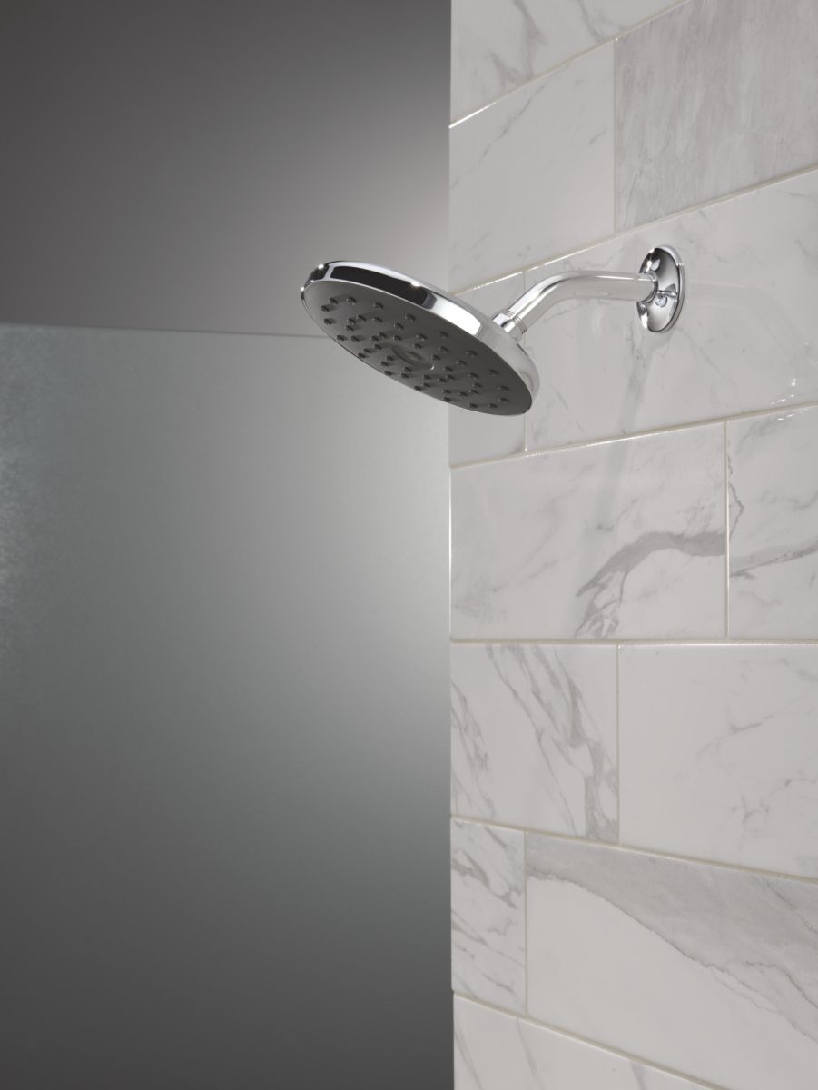 DELTA Universal Showering Components PivotPro Raincan Shower Head with TouchClean Spray Face — Chrome