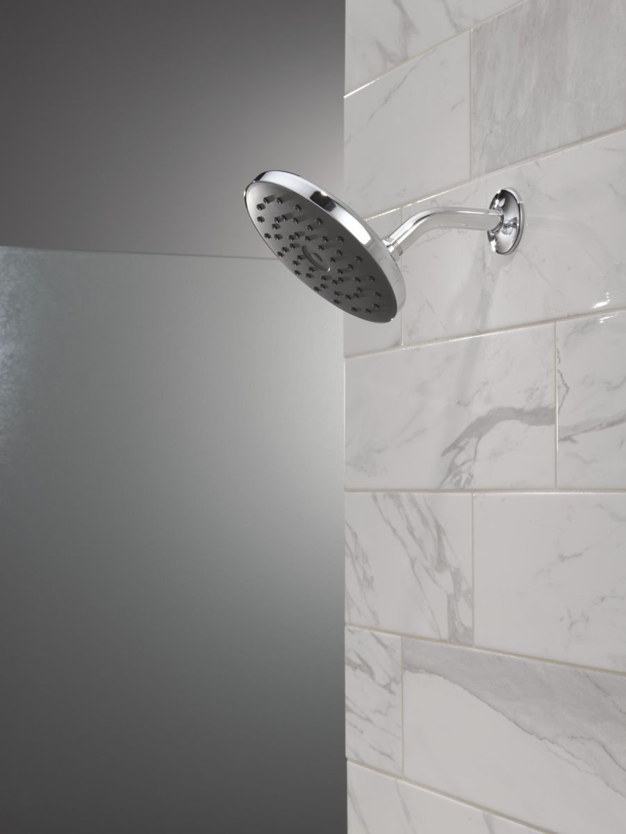 DELTA Universal Showering Components PivotPro Raincan Shower Head with TouchClean Spray Face — Chrome