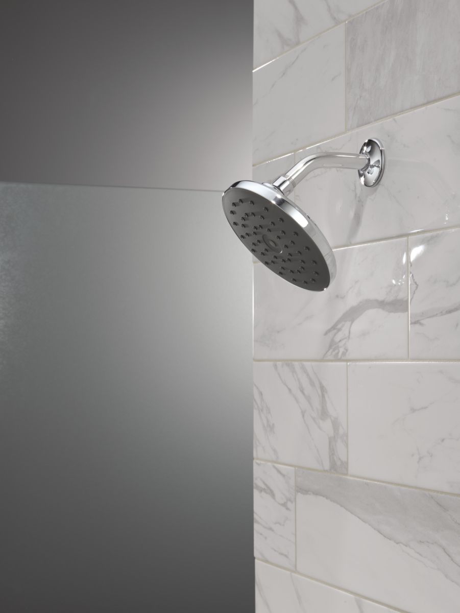 DELTA Universal Showering Components PivotPro Raincan Shower Head with TouchClean Spray Face — Chrome