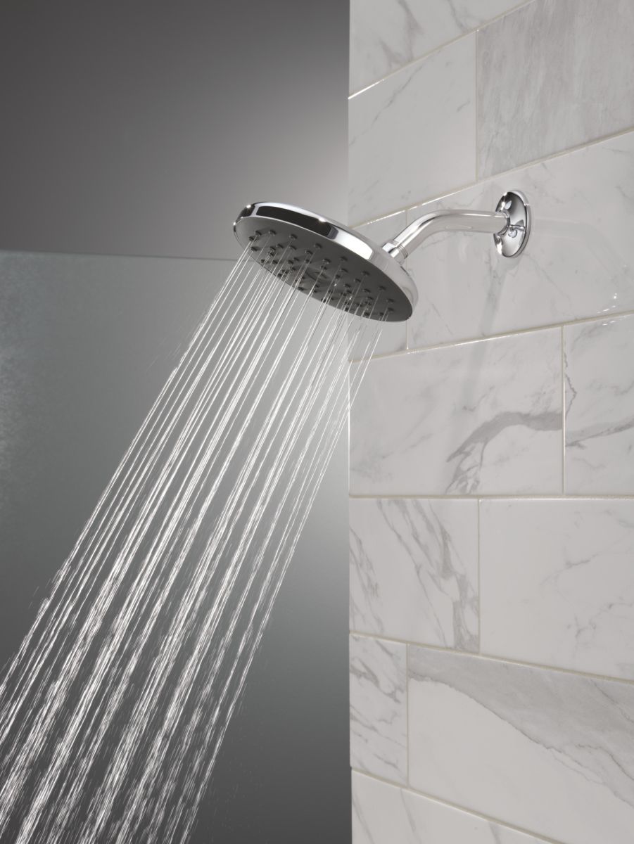 DELTA Universal Showering Components PivotPro Raincan Shower Head with TouchClean Spray Face — Chrome
