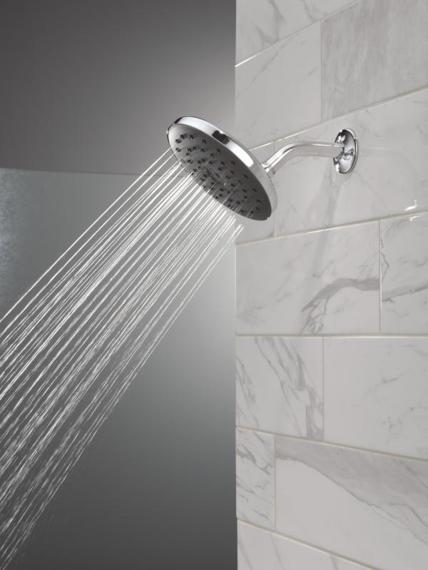 DELTA Universal Showering Components PivotPro Raincan Shower Head with TouchClean Spray Face — Chrome
