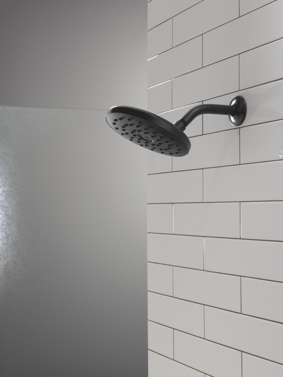 DELTA Universal Showering Components PivotPro Raincan Shower Head with TouchClean Spray Face — Matte Black