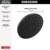 DELTA Universal Showering Components PivotPro Raincan Shower Head with TouchClean Spray Face — Matte Black