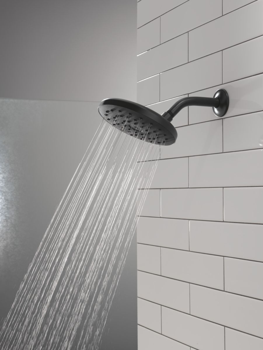 DELTA Universal Showering Components PivotPro Raincan Shower Head with TouchClean Spray Face — Matte Black