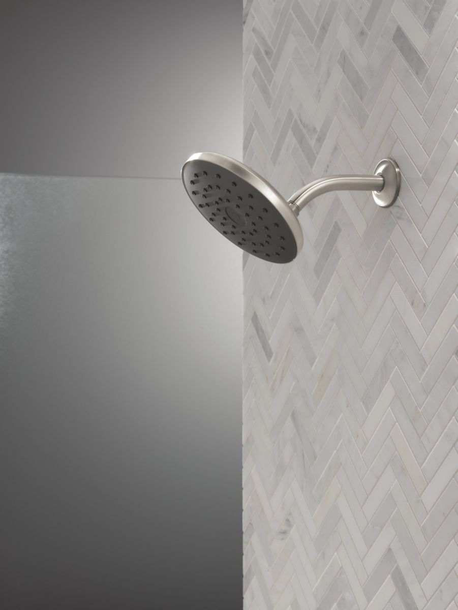 DELTA Universal Showering Components PivotPro Raincan Shower Head with TouchClean Spray Face — Spotshield Brushed Nickel