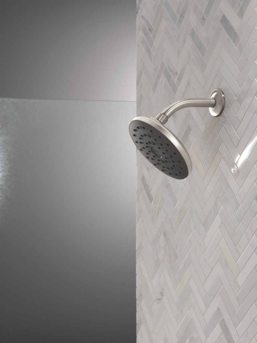 DELTA Universal Showering Components PivotPro Raincan Shower Head with TouchClean Spray Face — Spotshield Brushed Nickel