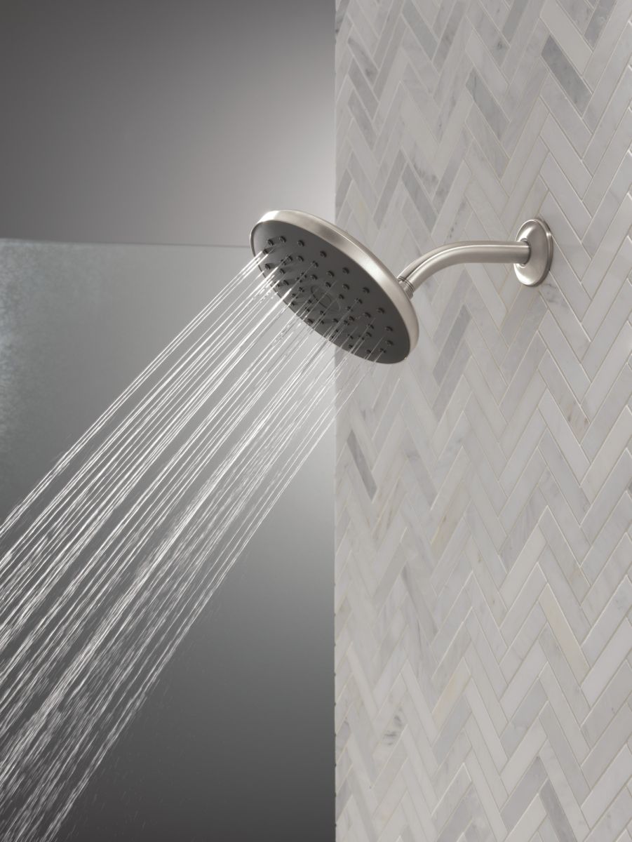 DELTA Universal Showering Components PivotPro Raincan Shower Head with TouchClean Spray Face — Spotshield Brushed Nickel