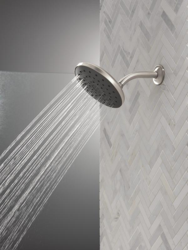 DELTA Universal Showering Components PivotPro Raincan Shower Head with TouchClean Spray Face — Spotshield Brushed Nickel