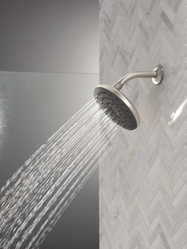 DELTA Universal Showering Components PivotPro Raincan Shower Head with TouchClean Spray Face — Spotshield Brushed Nickel