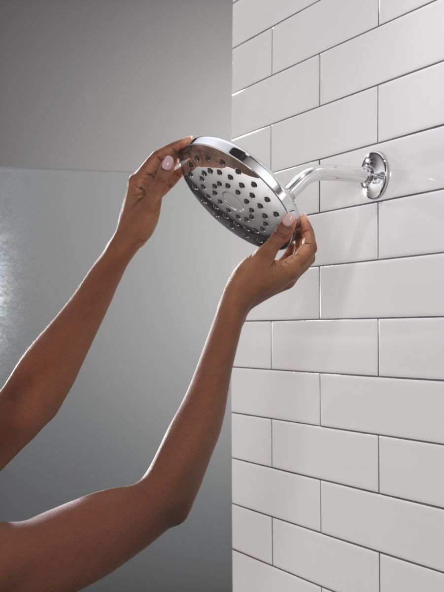DELTA Universal Showering Components PivotPro Raincan Shower Head — Chrome