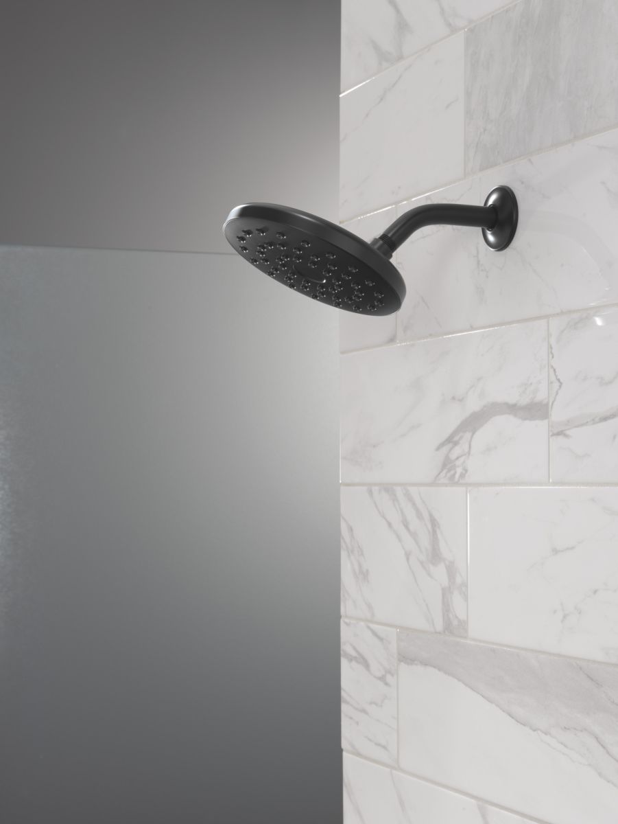 DELTA Universal Showering Components PivotPro Raincan Shower Head — Matte Black