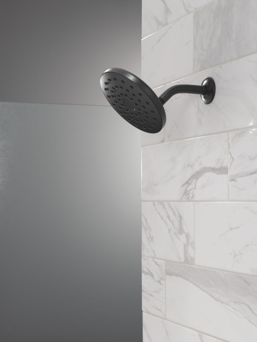 DELTA Universal Showering Components PivotPro Raincan Shower Head — Matte Black