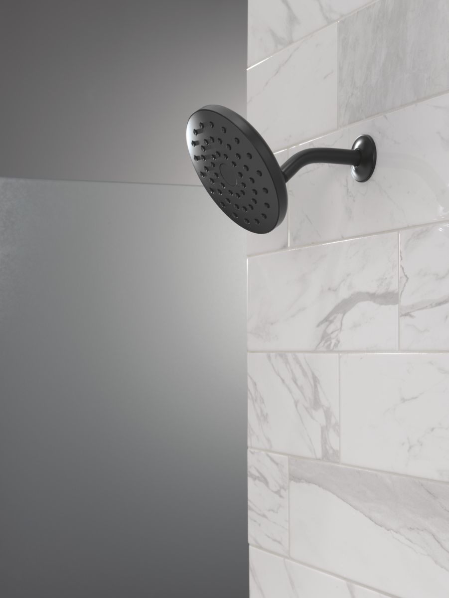 DELTA Universal Showering Components PivotPro Raincan Shower Head — Matte Black