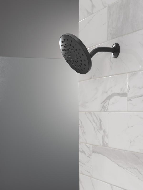 DELTA Universal Showering Components PivotPro Raincan Shower Head — Matte Black