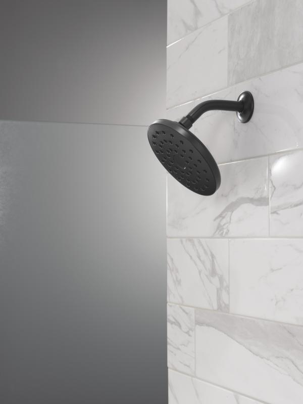 DELTA Universal Showering Components PivotPro Raincan Shower Head — Matte Black