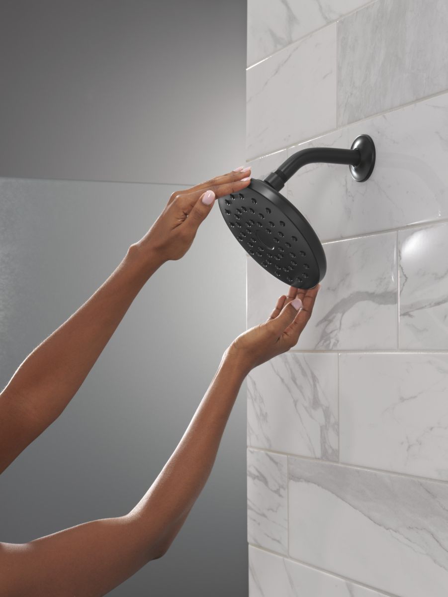 DELTA Universal Showering Components PivotPro Raincan Shower Head — Matte Black