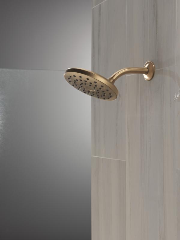 DELTA Universal Showering Components PivotPro Raincan Shower Head — Champagne Bronze