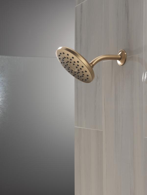 DELTA Universal Showering Components PivotPro Raincan Shower Head — Champagne Bronze