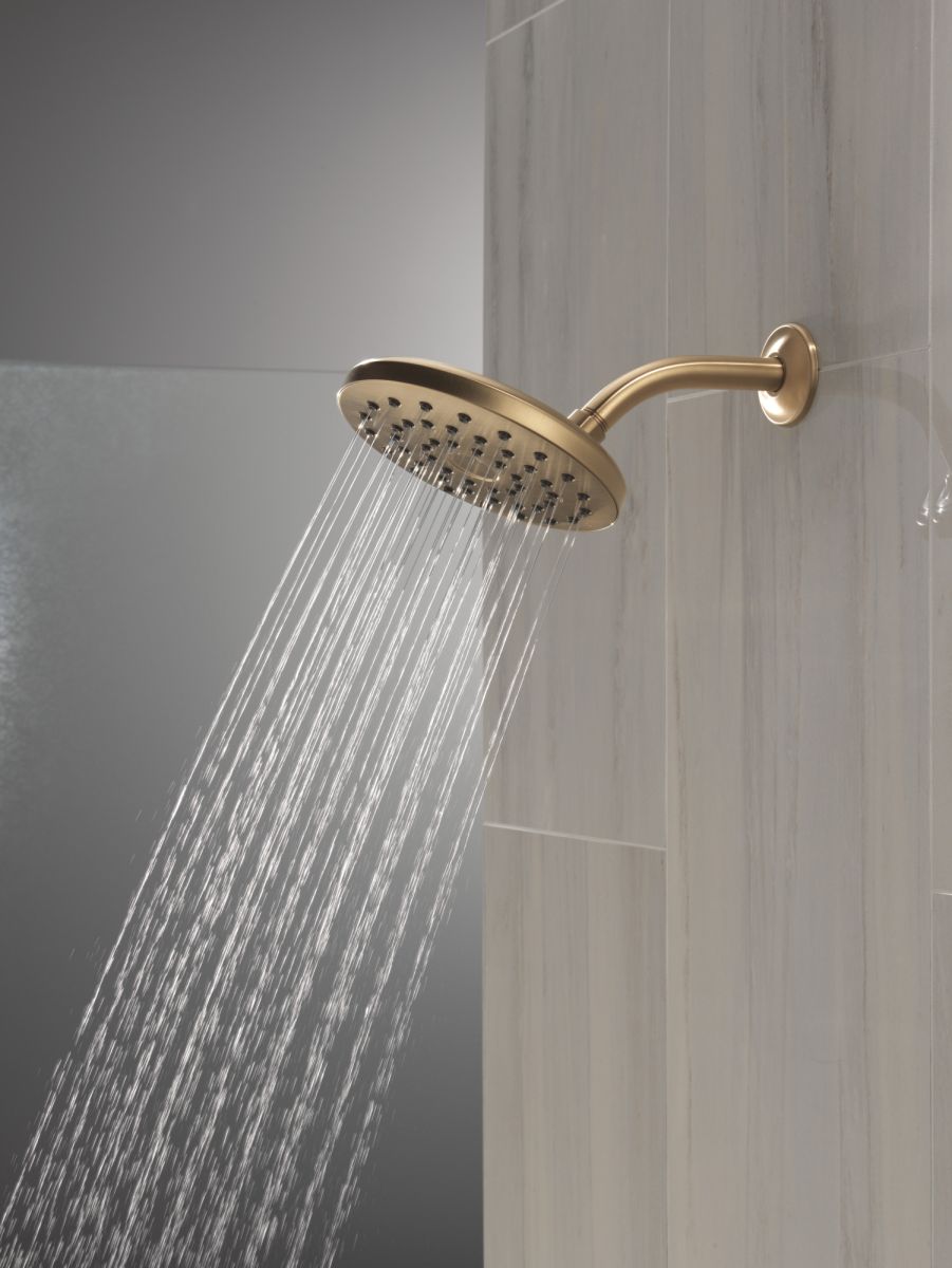 DELTA Universal Showering Components PivotPro Raincan Shower Head — Champagne Bronze
