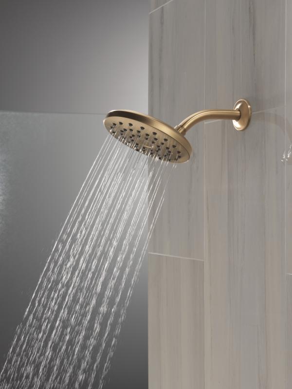 DELTA Universal Showering Components PivotPro Raincan Shower Head — Champagne Bronze