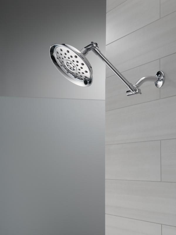 DELTA Universal Showering Components Bell Shower Head with Adjustable Arm Extender — Chrome