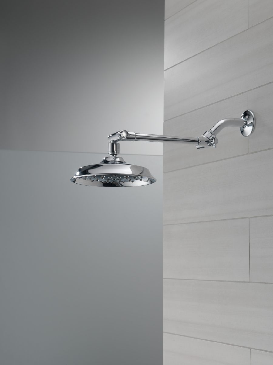 DELTA Universal Showering Components Bell Shower Head with Adjustable Arm Extender — Chrome