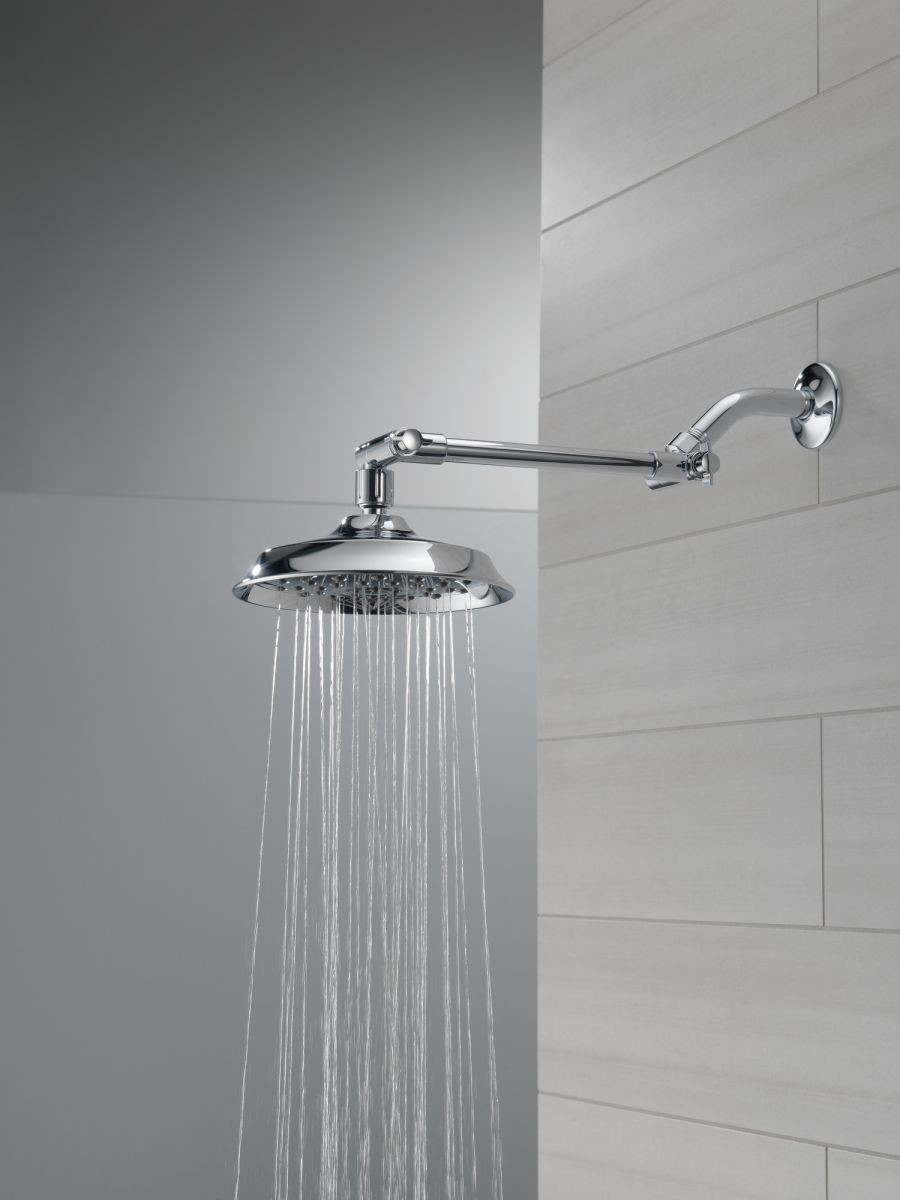 DELTA Universal Showering Components Bell Shower Head with Adjustable Arm Extender — Chrome