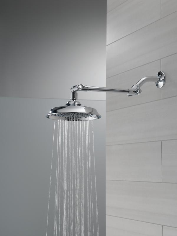 DELTA Universal Showering Components Bell Shower Head with Adjustable Arm Extender — Chrome