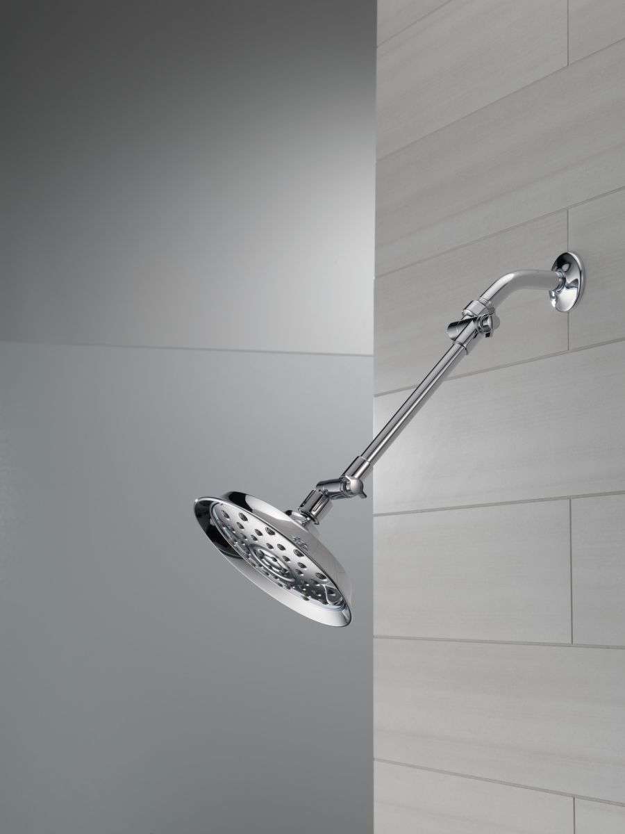 DELTA Universal Showering Components Shower Head with Adjustable Arm — Chrome