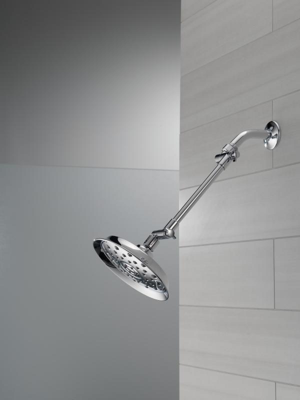 DELTA Universal Showering Components Shower Head with Adjustable Arm — Chrome
