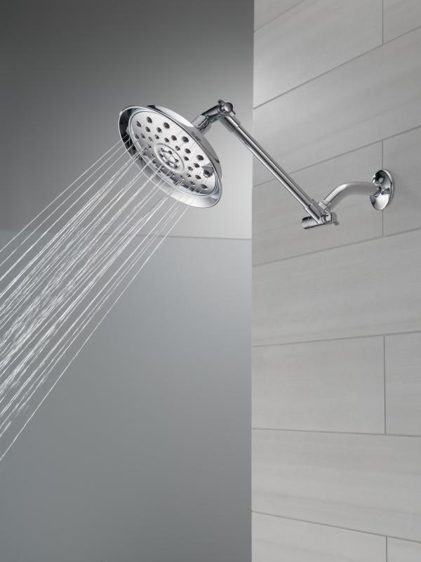 DELTA Universal Showering Components Shower Head with Adjustable Arm — Chrome