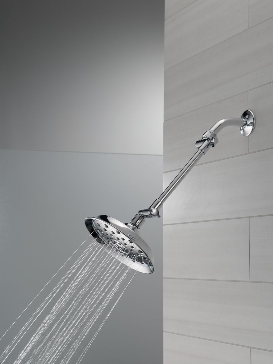 DELTA Universal Showering Components Shower Head with Adjustable Arm — Chrome
